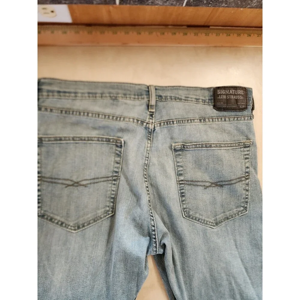 Levis Signature 537 Jeans Mens 36x30 Blue Denim Slim Fit Wash